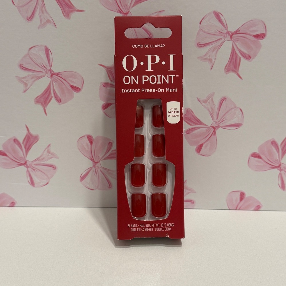 OPI On Point Instant Press-On Mani Red False Nails 24 Count Kit